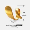 Moda Europeia e Americana Anel Exagerado de Aço Inoxidável para Mulheres Ouro 18K Simples Estilo Ins Anel de Design de Ponta Joias Atacado