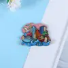 Imán de Refrigerador de Madera de la Ciudad de Xiamen Atracciones Turísticas Zona Escénica Imán de Refrigerador Conmemorativo Pegatina Decorativa Magnética de Madera para Refrigerador