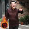 Suéter falso de duas peças para homens de meia-idade e idosos, outono e inverno, forrado com fleece, espessado, roupas de inverno tipo "pai" para idosos, manga longa
