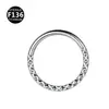 Titanio F136 Diámetro Interior 8/10mm Intersección Cruzada Interfaz sin Costuras Nariz Tallada Pendiente Anillo Cerrado Joyería para Piercing