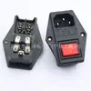 Tomada de Alimentação AC, Conector com Certificação de Segurança, Tomada IEC C14 Três em Um com Interruptor e Dupla Proteção