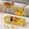 Plato de Fruta de Escritorio para Sala de Estar Estante de Almacenamiento Multifuncional Encimera de Mesa de Café Manzana Plátano Melón Fruta Gran Capacidad Artefacto Organizador