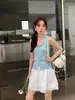 [Sem Trocas ou Devoluções] Colete Texturizado Inteligente Sem Mangas com Gola Redonda para Mulheres, Colete Slim-Fit de Verão Ye072