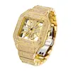 Reloj Missfox Nuevo Reloj de Hombre Cuadrado de Moda Diseño Nicho Recorte Hip-Hop Diamante Completo Reloj de Cuarzo