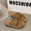 Pantuflas estilo Birkenstock de suela gruesa para aumentar la altura, súper populares y de venta caliente para mujer, nuevo modelo de verano 2026, sandalias de corcho para exteriores tipo slip-on