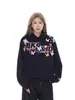 Sudadera con capucha y estampado de letras de grafiti de mariposas americanas 2025 para hombre y mujer, Otoño e Invierno, Marca de moda, Pareja, Casual, Versátil