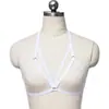 Sutiã strapless preto sexy ZIZ com design de amarração, lingerie bondage vazada, estilo europeu e americano