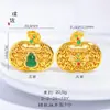 Loja de ouro com ouro de areia incrustado com diamantes bolsa de tesouro verde rica pingente de fecho de cabaça acessórios diy corrente de clavícula de alto senso