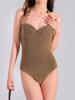 HURUN2024 Nova Moda Sexy Maiô Peça Única Triângulo Cobertura da Barriga Slim-fit Emagrecedor Reunião do Peito Pequeno Roupa de Banho para Férias em Fonte Termal