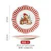 Conjunto de louça de cerâmica de urso de Natal estilo francês para uso doméstico, tigelas de sobremesa, tigelas de arroz estilo ocidental, tigelas para macarrão e tigelas de sopa