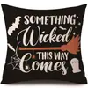 Funda de Almohada Halloween Calabaza Divertida Transfronteriza Amazon Estampado de Lino Funda Decorativa para Cojín de Sofá del Hogar
