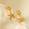 Estilo Ins Moda Francesa Retro Oro de 18K Acero Inoxidable Colgante de Estrella de Mar Pendientes Serie Marina Pendientes de Acero de Titanio Pendientes