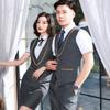 Atuendo de negocios para hombres y mujeres con el mismo chaleco recepcionista de hotel cajero hotel TKV mesero de restaurante de hotel manga corta trabajo