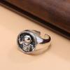 Anillo de Astronauta Xiang Xu Design Estilo Pareja Moda de Nicho Joyería Vintage Retro Estilo Masculino Venta Directa del Fabricante