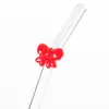 Pajita de vidrio de borosilicato con codo para batido, pajita para jugo de leche, pajita de vidrio de mariposa de colores para el amor