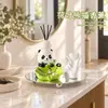 Panda de hoja de loto de dibujos animados, pequeños adornos de aromaterapia sin fuego para fragancia del hogar, decoración suave de alta gama y decoración de escritorio