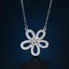 Colar de girassol de cinco pétalas com diamantes para mulheres, ins luxo leve, simples, moderno, versátil, design de nicho, corrente para clavícula atacado
