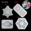 DIY handmade cristal gota molde hexagrama pequeno planeta silicone gota molde