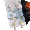 Pendientes Frescos de Perlas Florales, Estilo Coreano Dulce y Femenino, Versátiles y Modernos para el Viaje Diario, Pendientes Exquisitos y Simples