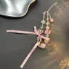 Estilo Ins Doce Fresco Acessível Luxo Menina Flor Rosa Laço Corrente para Celular Capa de Celular Pingente Corrente de Câmera CCD Cordão