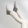 Calcetines finos de yoga de verano, antideslizantes, diseño de cinco dedos, adecuados para Pilates, fitness en interiores, deportes profesionales, hechos de algodón puro, estilo corto, diseño sin talón, para mujer