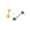 Plataforma de comercio electrónico transfronterizo para Europa y Estados Unidos para anillo de lengua con bola de goma color caramelo simple decoración de lengua joyería de punción de acero inoxidable