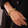 Pulsera Ojo de Diablo de Acero de Titanio Transfronteriza con Gota de Aceite Chapada en Oro de 18k Lujo Ligero Divertida Pulsera de Personalidad Joyería en stock
