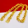 Estilo Urbano Transfronterizo Cadena con forma de O ovalada lisa de 10 mm cadena con hebilla de cierre simple cadena para hombre cadena chapada en oro collar para hombre