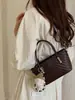 Bolsa transversal feminina retrô da moda, bolsa de tecido simples de cor sólida nicho, bolsa de ombro casual para o dia a dia, bolsa de mão para o trabalho