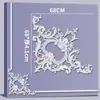 Tira de Borda para Parede de Fundo de TV com Flor de Canto Francês em Linha de PU Imitação de Gesso Tira Decorativa Teto Estilo Europeu Americano