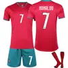 2627 Copa do Mundo Portugal Camisa Titular Nº. 7 Camisa do C Ronaldo Nº. 8 B Fei Conjunto Adulto e Infantil Uniforme de Futebol