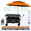 Carro de camping premium para picnics al aire libre con tablero de mesa, plegable y compacto, adecuado para uso en coche y montaje de puestos a gran escala