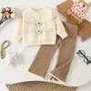 Suéter de Flores Cuello de Hoja de Loto Princesa Otoño Temprano Niña Estilo Pastoral Floral Ropa Exterior para Niños Ropa de Otoño para Bebé