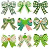 Parche Bordado de Lazo Verde con Elementos Irlandeses, Decoración Bordada por Computadora para Ropa y Bolsas, Parche Termoadhesivo
