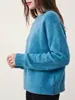 Suéter de cuello redondo para mujer, tejido suelto de hombros caídos, top de punto, nueva llegada de otoño, ropa para mujer, prenda exterior simple casual, prenda interior, capa base