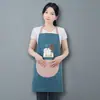 Estilo Fino Lavável 2023 Novo Avental de Cozinha Doméstico para Homens e Mulheres Impermeável e à Prova de Óleo Avental de Cintura Rosa Meio Corpo