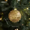 Nuevos Adornos de Bola de Navidad de Espuma Dorada con Purpurina y Lentejuelas para Decoración del Árbol de Navidad