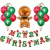 Conjunto Simples de Bolas de Natal Papai Noel Rindo Boneco de Neve Rena Estampado Arranjo de Decoração de Festa