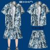 Vacaciones en la Playa Ropa de Baño para Hombre, Camisa de Viaje Isla Hainan Sanya, Conjunto de Dos Piezas Camisa Floral Hawaiana y Pantalones Cortos