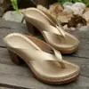 Zapatos de tacón alto para mujer de moda europea y americana para combinar con faldas, sandalias chanclas elegantes de tacón grueso talla grande para mujer, nuevo estilo de verano 2026