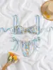 Novo Maiô Estampado Europeu e Americano Amazon em Estoque Bikini Sexy de Alto Padrão Bikini de Comércio Exterior em Estoque
