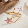 Pulseira de Estrela do Mar Estilo Metal Cross-Border Europeu e Americano, Anel de Braço Exagerado de Nicho High-End, Joia de Mão Personalizada Estilo Férias na Praia para Mulheres