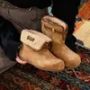 Zapatos de Algodón Gruesos Cálidos Estilo Retro Nuevo Invierno para Niños Mayores, Botas de Nieve de Moda para Niñas, Uso Bidireccional