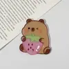 Capibara de Fruta de Dibujos Animados Broche DIY Súper Lindo Parche Acrílico Accesorios para el Cabello DIY Accesorios para la Cabeza