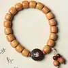 Pulsera de Cuentas de Sándalo Indonesio Estilo Antiguo 9*10 DIY Mantra de Seis Caracteres Pulsera de Madera de Sándalo Medicinal para Hombres y Mujeres Venta al por Mayor