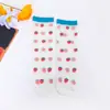 Meias infantis atacado novas primavera e verão finas meias de cano médio para meninas estudantes doces respiráveis absorventes de suor à prova de mosquitos