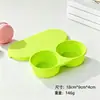 Amazon Fiambrera de Silicona con Doble Compartimento, Caja Portátil para Snacks con Tapa, Caja de Conservación de Grado Alimenticio, Apta para Microondas