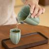 Taza Maestra de Encaje Celadón Taza Individual Taza de Té de Cerámica Nuevo Juego de Té Kung Fu Chino Taza Fragante de Té Simple Verde Cobre