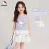 Conjunto Fresco de Princesa para Meninas Verão 2026 Novo Sem Mangas Renda Manga Curta Calça Bloomers Conjunto de Duas Peças