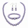 Collar de Perlas Artificiales Collar de Perlas para Mujer Pendientes Pulsera Joyería Nupcial de Boda Collar Grueso de Perlas